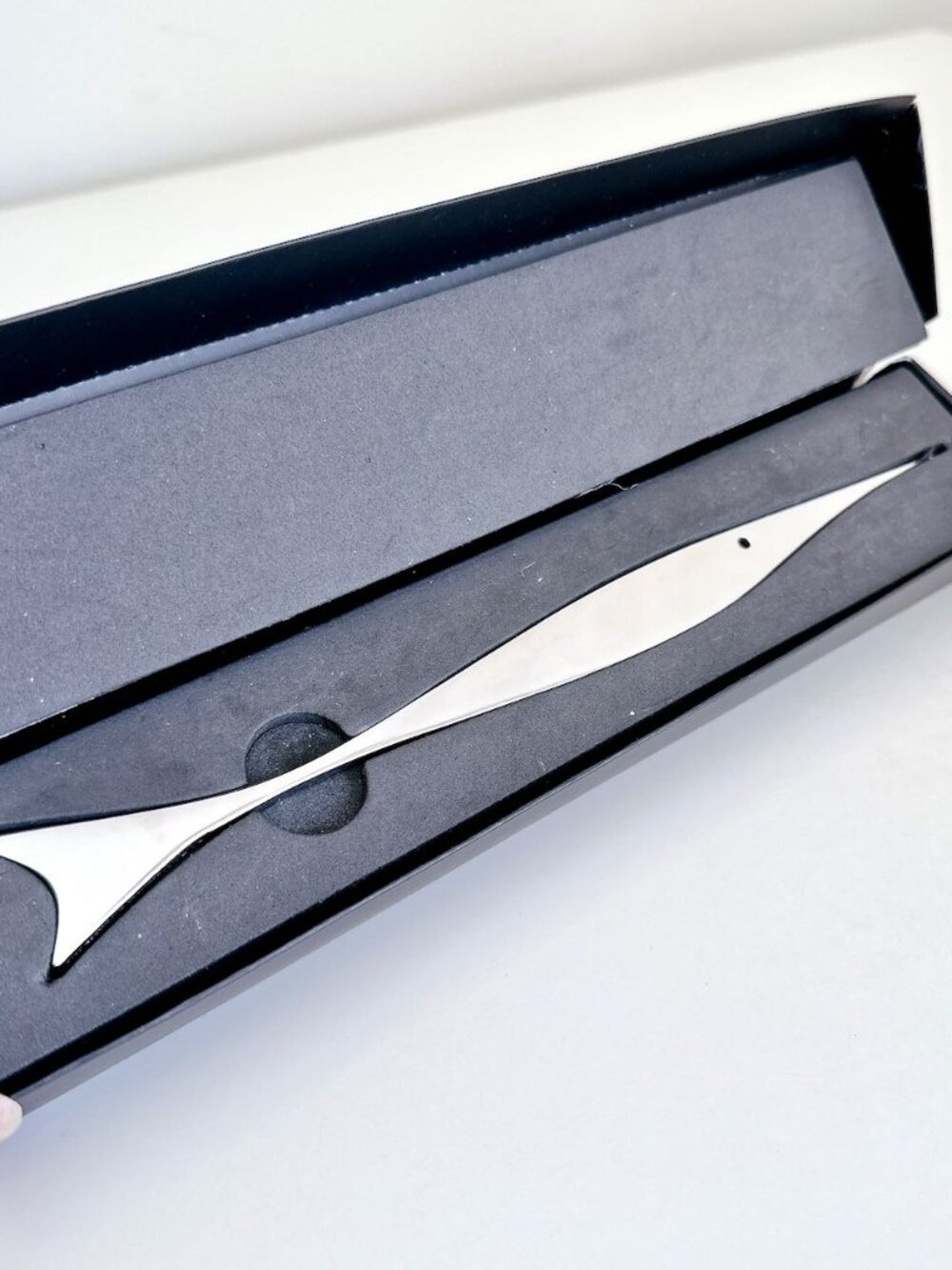 ALESSI INOX 18/10 PAPER KNIFE LETTER OPENER IN BOX GUILIO LACCHETTI